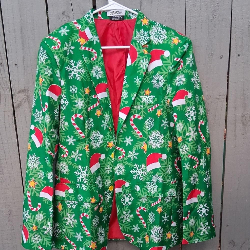 Festive Green Christmas Blazer